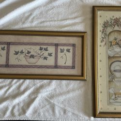 2 Gold Framed Wall Art Prints