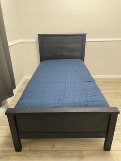 Pottery Barn Kids Wooden Twin Bed Navy Blue
