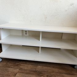 White Tv Stand With Shelves 