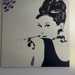 Audrey Hepburn Canvas Print 35 1/2 “ x 35 1/2”