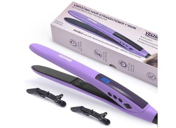 3D Floating Hair Straightener for Women, 1" Flat Iron with Vibrating Ceramic Plate - Ionic Technology & Volcanic Mineral for Moisturzing, Straightener