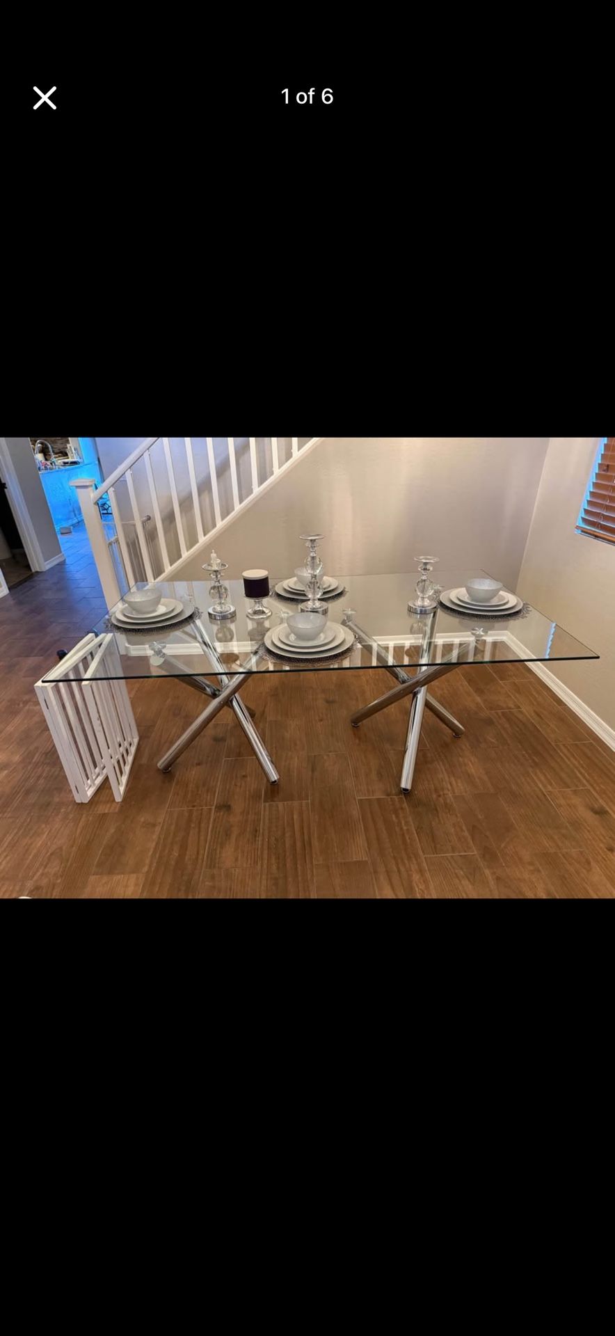 Glass And Chrome Dining Table