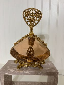 Vintage gold vanity perfume bottle 1950s