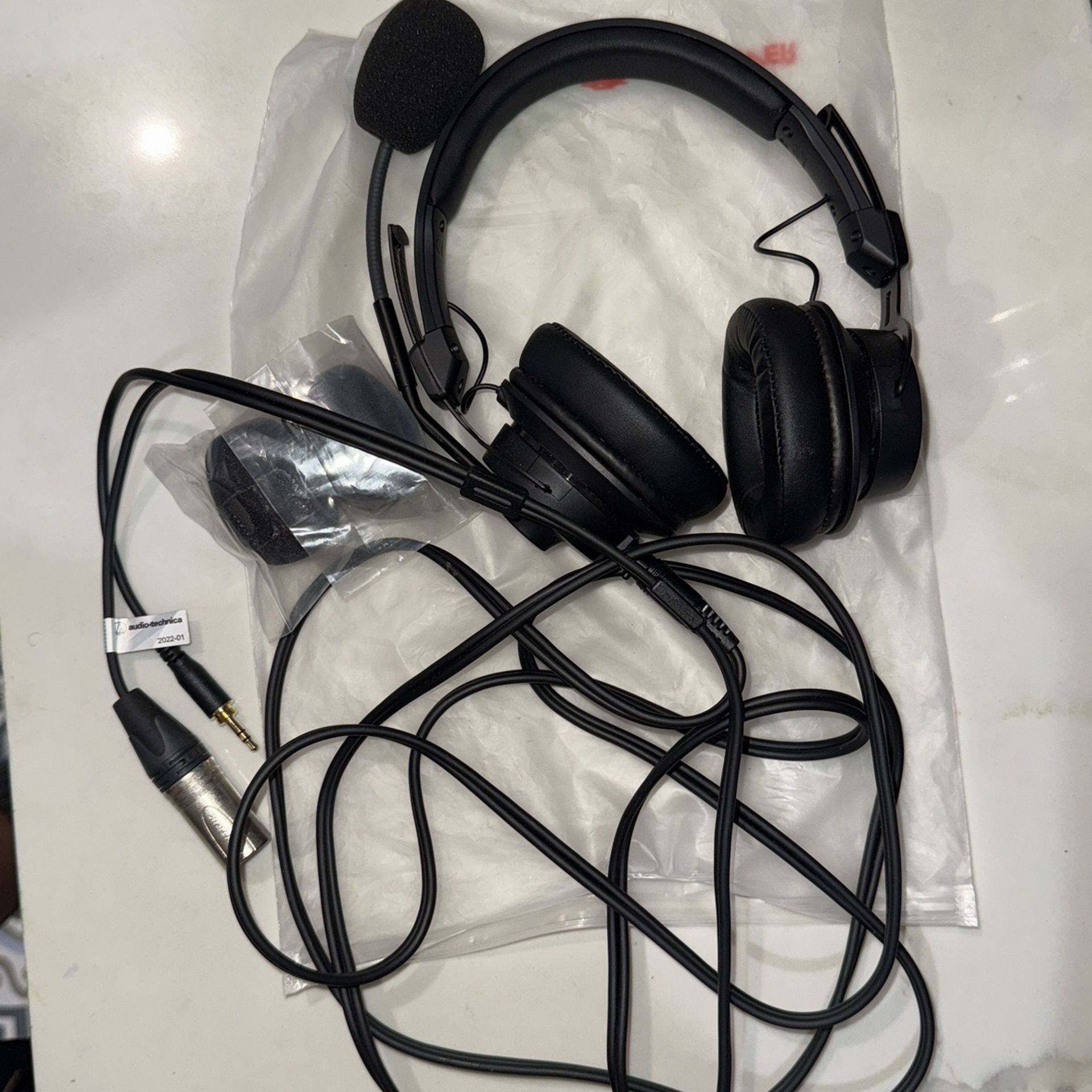 Audio Technicha BPHS2 Broadcast Stereo Headset Hypercardioid Boom Microphone