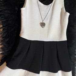 White And Black Short Dress