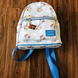 Loungefly Pixar UP House Balloons Clouds Allover Print AOP Mini Backpack