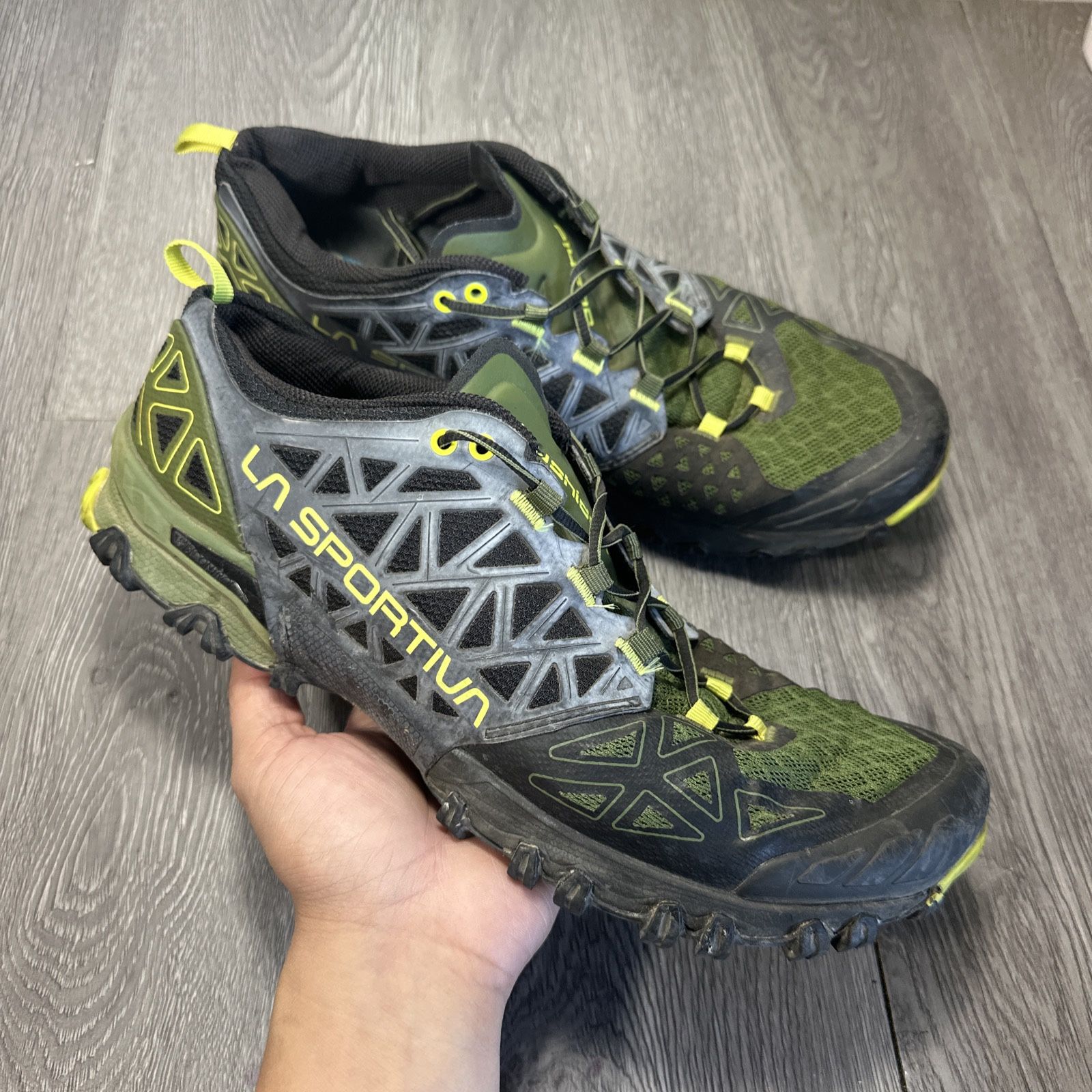 La Sportiva Bushido II Sneakers Men's 12 Green Black Mountain