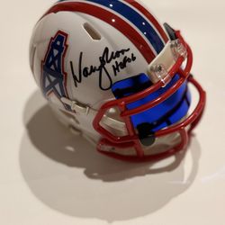 Warren Moon Autographed Houston Oilers Speed Mini Helmet JSA Certified