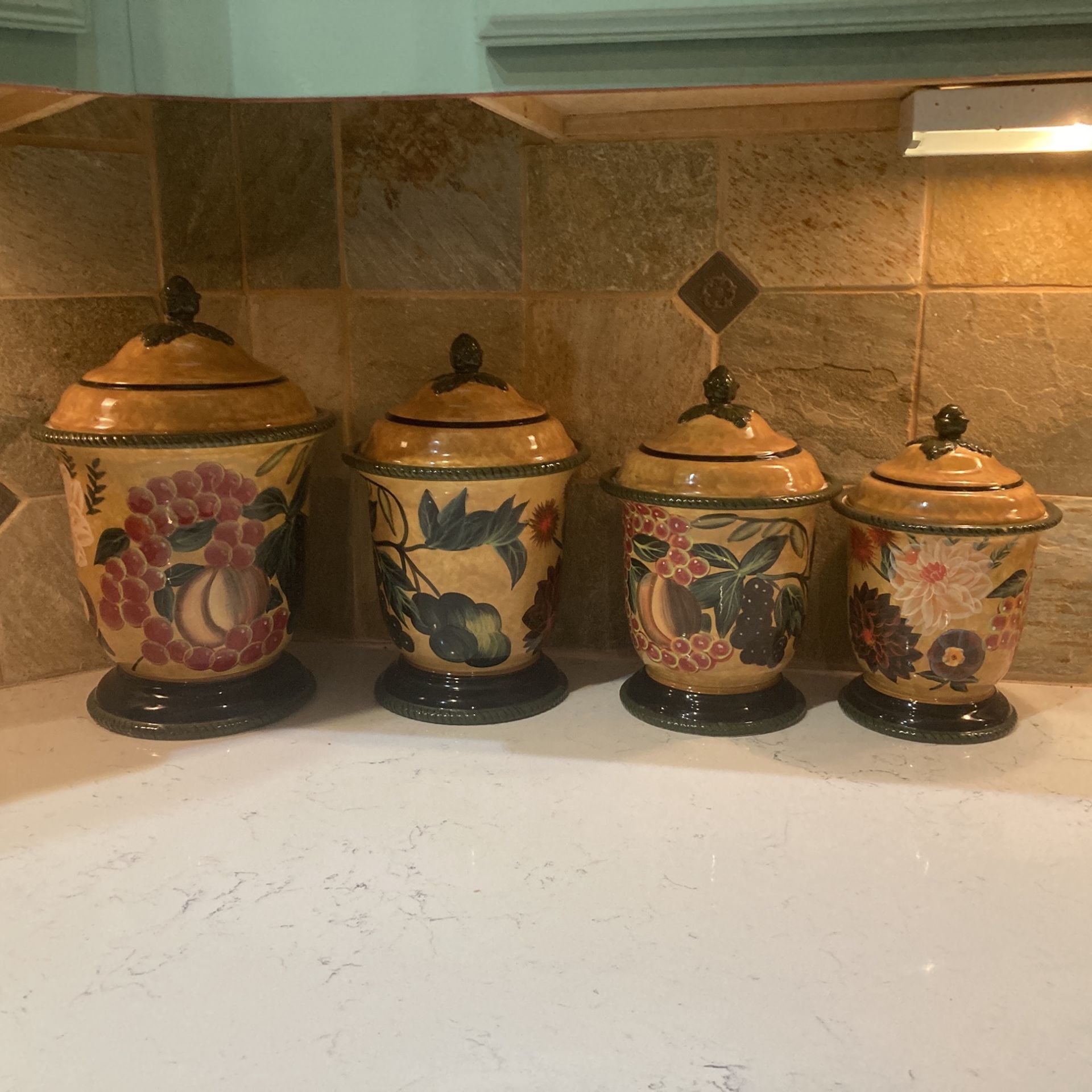 4 Piece Italian Ceramic Canister Set