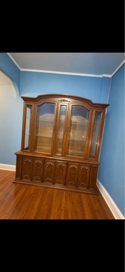 Large Wood China Cabinet / Hutch $200 OBO