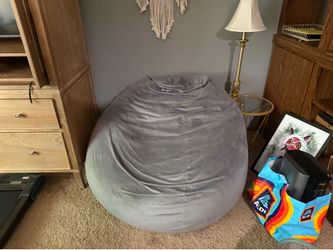 big joe brand gray beanbag chair