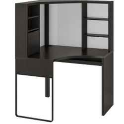 MICKE
Corner workstation, black-brown and White available 