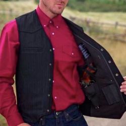 NEW Wyoming Traders Texas Concealed Carry Vest Men’s Sz Medium Black Denim Western NWT