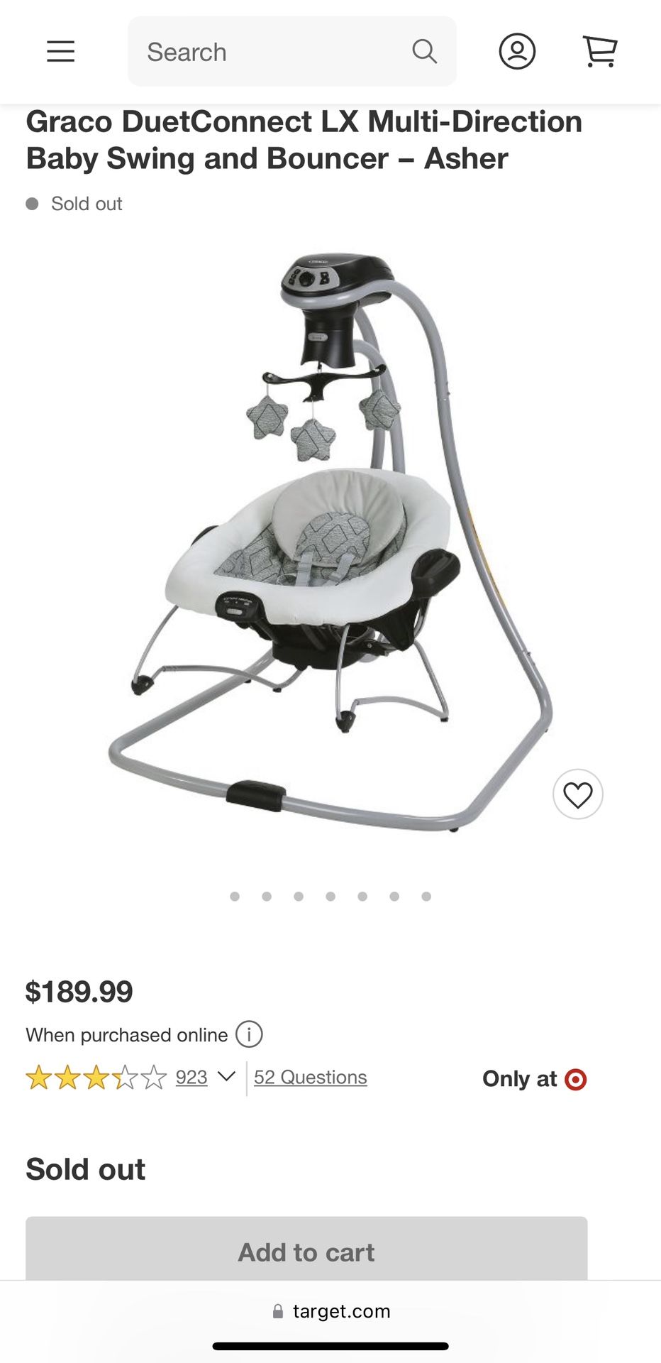 Graco DuetConnect Multi-Direction Baby Swing & Bouncer