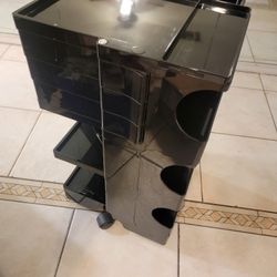 Space Age Trolley "baby" By Joe Colombo Black Modular Storage Cart