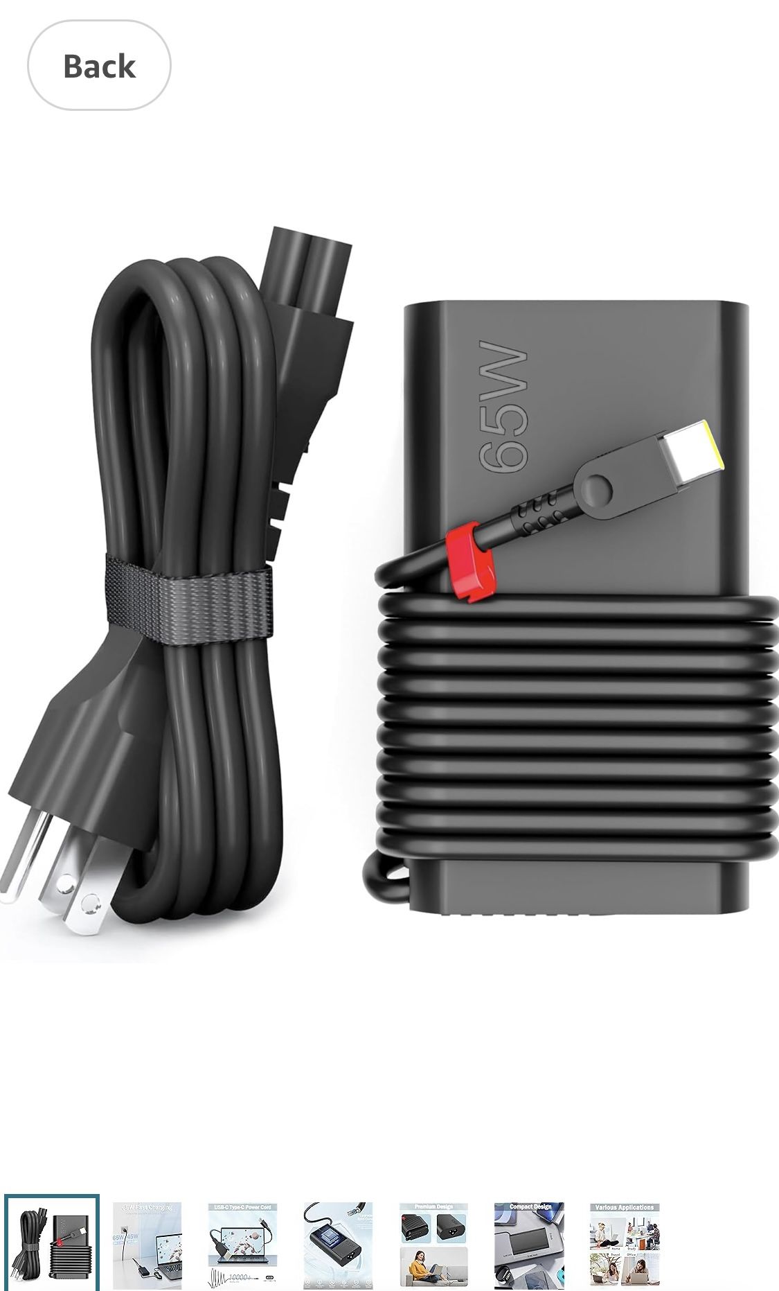 65W usb C Lenovo laptop power adapter