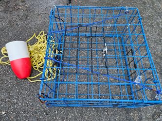 Promar Deluxe Folding Blue Crab Trap with line and Buoy