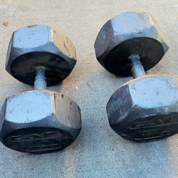 Pair of 100 lbs Metal Dumbells