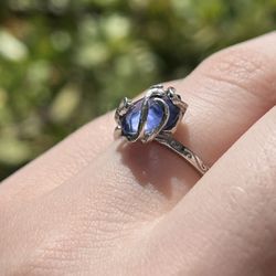 Blue Amethyst Sterling Silver Adjustable Ring