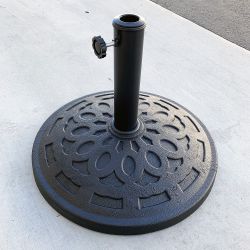 $30 (New) Patio umbrella base 19” round stand outdoor garden market, weight 30lbs 