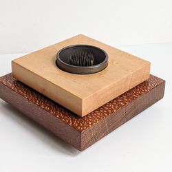 Handmade Ikebana Modern Wood Flower Frog - Artist Signed