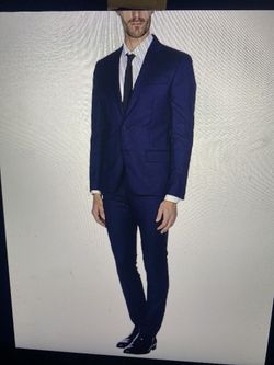 BALMAIN MENS FITTED SUIT 100% WOOL SZ.42 ITALY