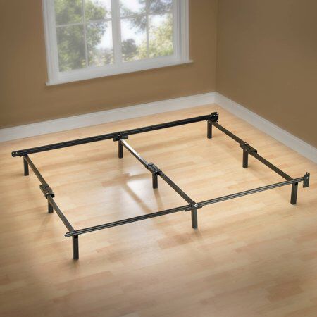 Spa Sensations 7" Low Profile Adjustable Steel Bed Frame, Easy No Tools Assembly, Twin - Queen size