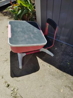 Wood and Metal Vintage Child Desk