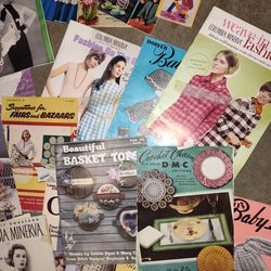 Vintage crochet and sewing magazines