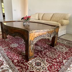 Ornate Antique Vintage Wooden Coffee Table 