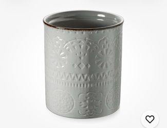 7.2” ceramic utensil holder, grey, new