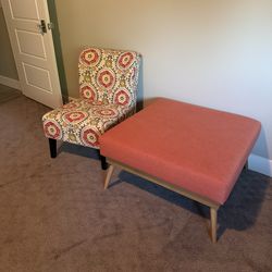 Chair and ottoman/upholstered coffee table