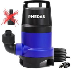 MEDAS 1HP Submersible Sump Pump, 3434 GPH High Flow Utility Pump for Clean/Dirty Water with 16.4ft Cord, Portable Water Pump for Pool, Garden, Basemen