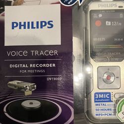 Phillips DVT8000 Voice Tracer Digital Recorder for Professional Meetings New
