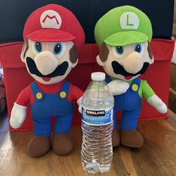 Super Mario and Luigi Plush Dolls - 12” Tall
