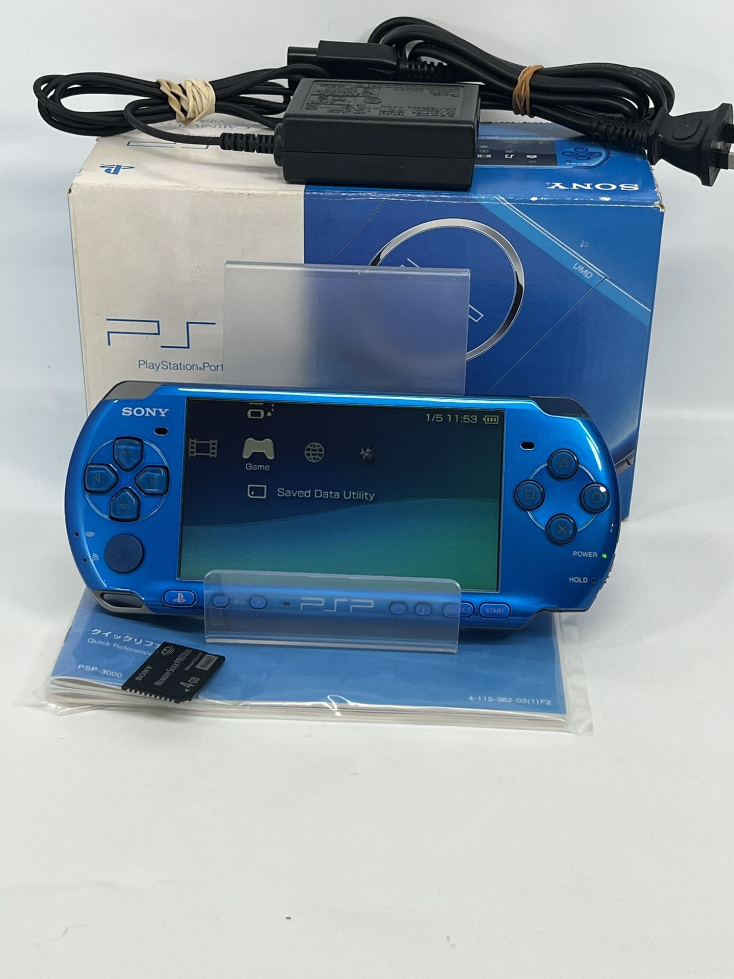 Sony PSP-3000 Vibrant Blue Console In Box CIB Region Free