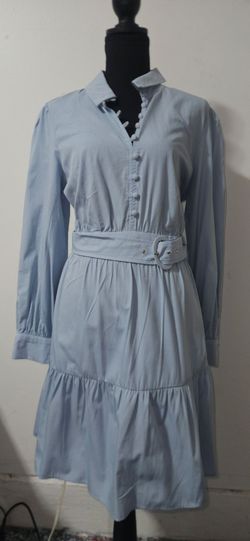 Sam & Jess Light Blue Belted Shirt Dress