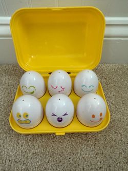 Emoji Face Toy Eggs Set with Yellow Carton