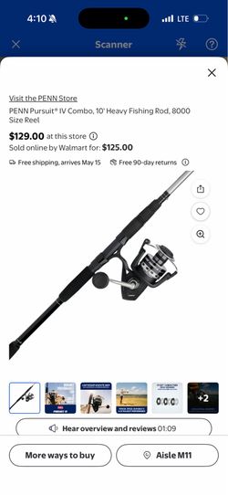 PENN Pursuit® IV Combo, 10' Heavy Fishing Rod, 8000 Size Reel