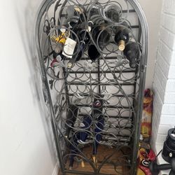 55 Bottle Wine Storage Cabinet Cellar -Wrought Iron 