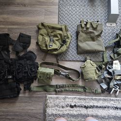 Assorted airsoft gear