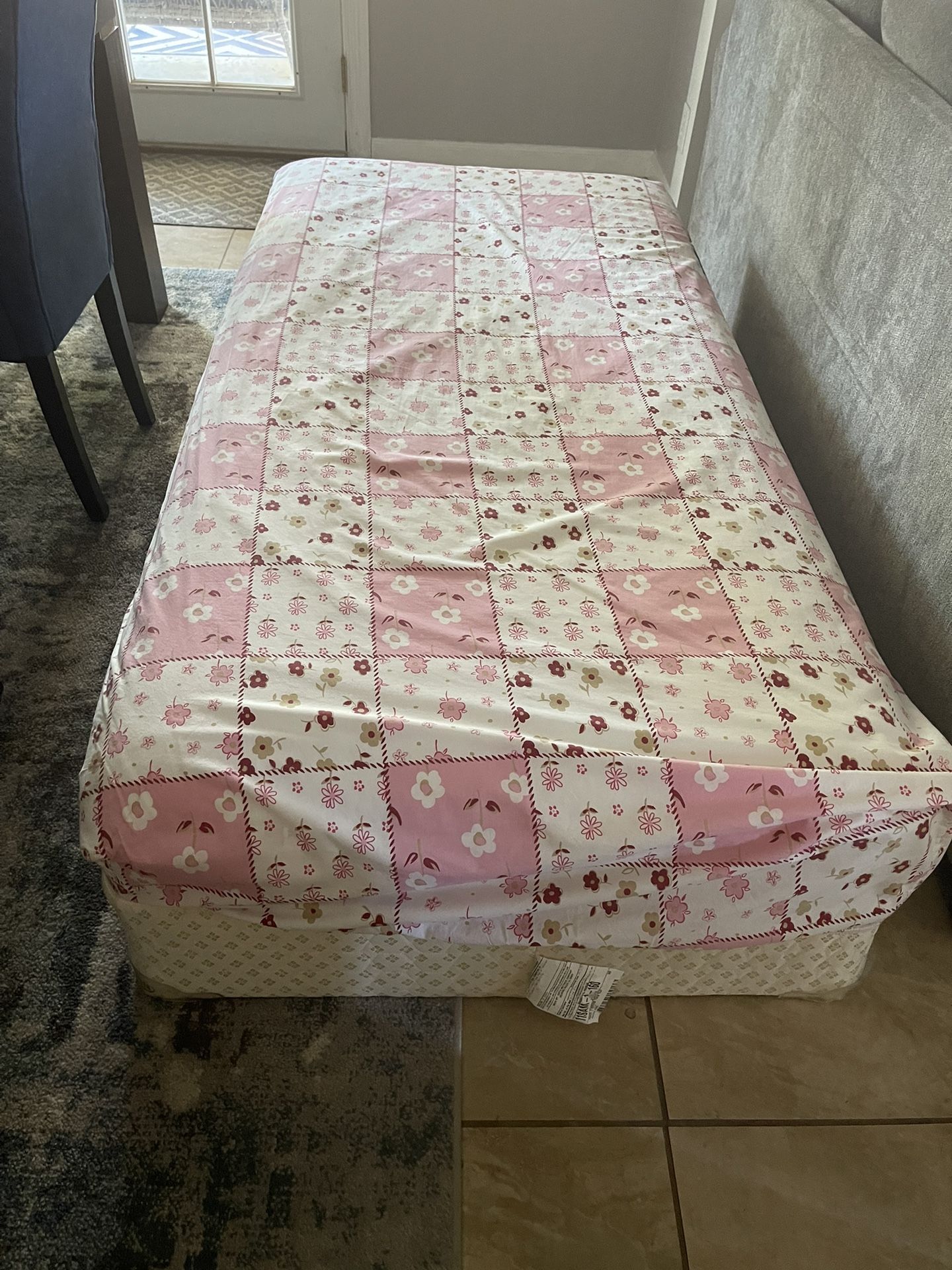 Selling Twin White Sleigh Frame and Mattress