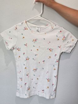 Carter's Kids Floral Ribbed T-Shirt Size 8