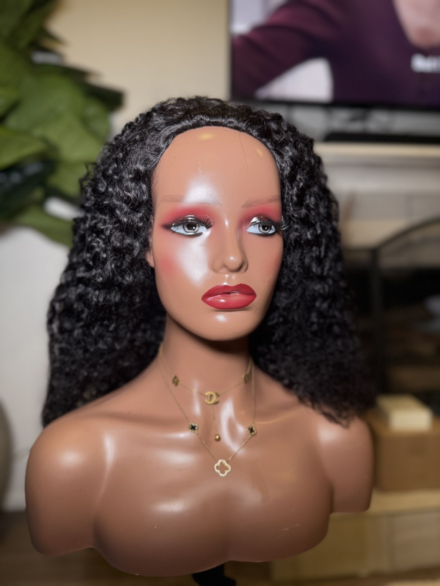 Mimi Curly Human Hair Wig Half Wig 