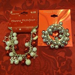 Jewelry Christmas Bracelet And Brooch