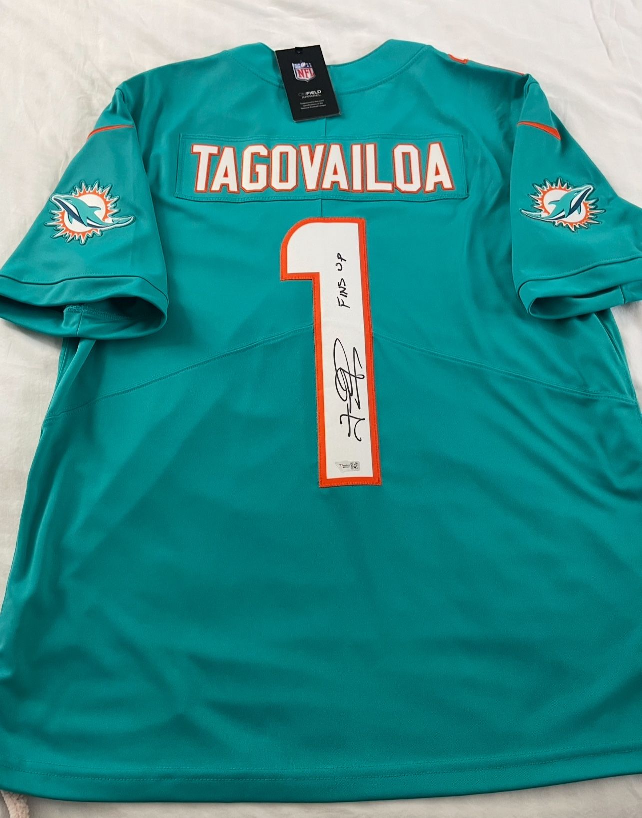 Miami Dolphins Tagovailoa Signed Jersey With Fanatics COA Brand New WT