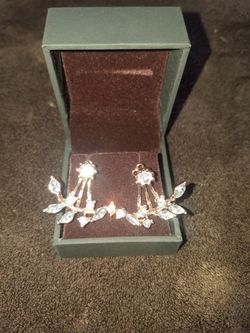 Gold Rose plated Earrings with Cubic Cerconia