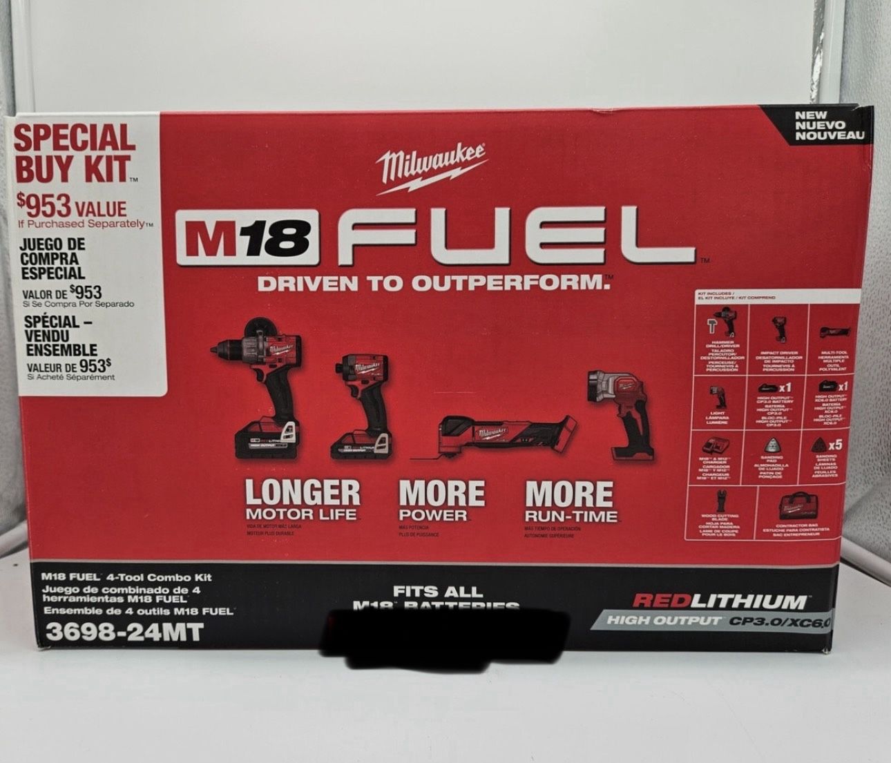 🔥🚨Milwaukee M18 FUEL 4-Tool Combo Kit with High Output Batteries.