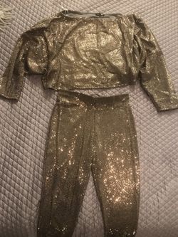 Gold sequin 2 piece
