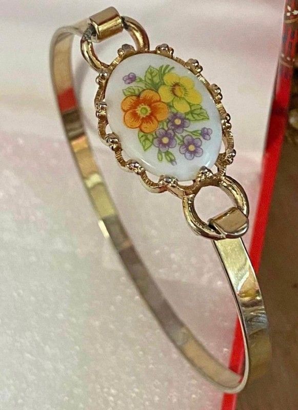 Pulsera Caña Gold Filled Nacar Joyería Antigua 